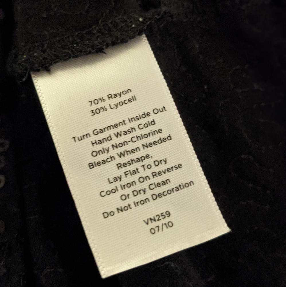 Talbots Black Sequin Shell XS - Picture 3 of 5